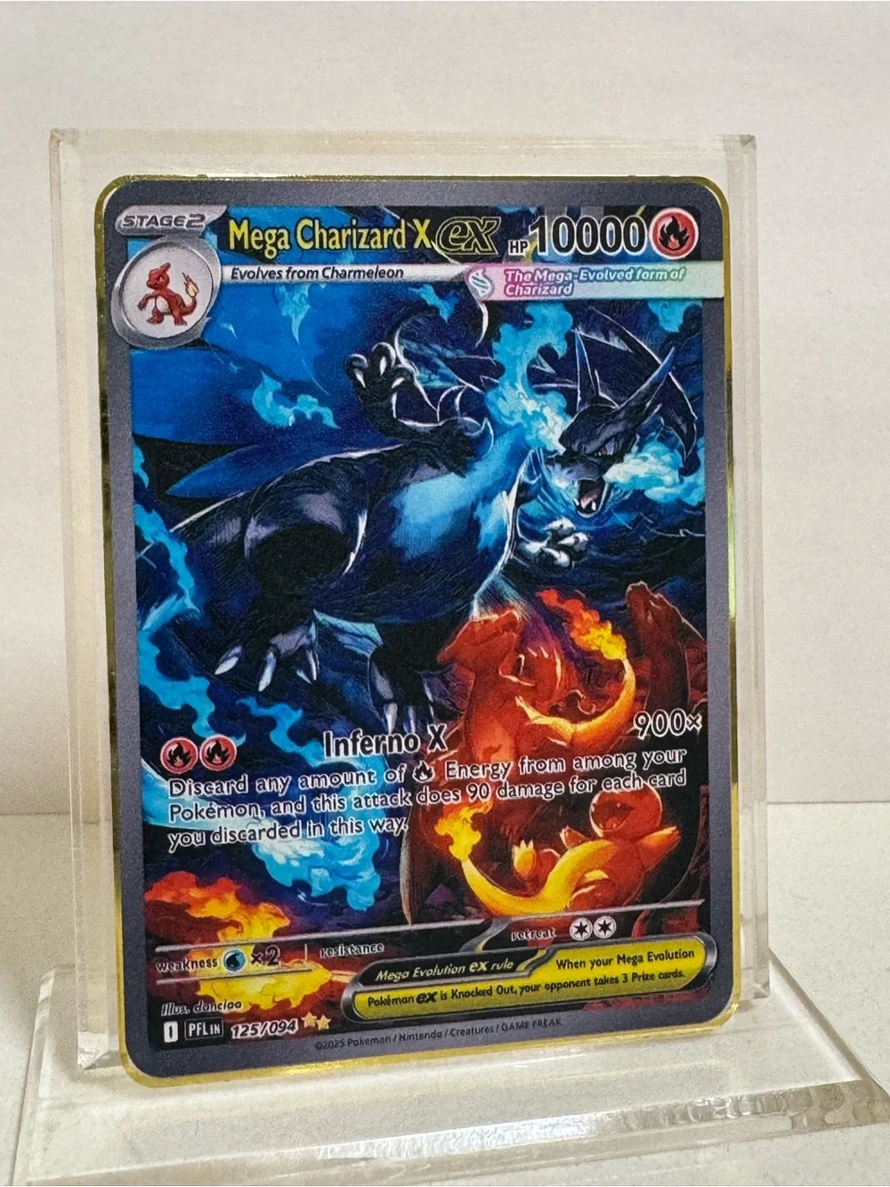 Pokemon Mega Charizard X EX 125/094 Gold Metal Card Collectible/Gift/Fan Art - Picture 3 of 3